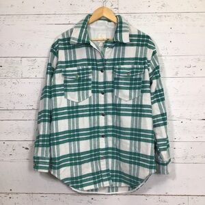 Joie Wool Blend Plaid Snap Front Shirt Jacket Shacket Boyfriend Style Large​